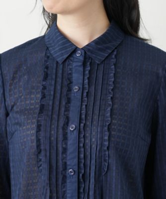 シアーチェックブラウス【Ｌｅｉｌｉａｎ　ＷＨＩＴＥ　ＬＡＢＥＬ】