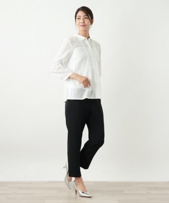 シアーチェックブラウス【Ｌｅｉｌｉａｎ　ＷＨＩＴＥ　ＬＡＢＥＬ】
