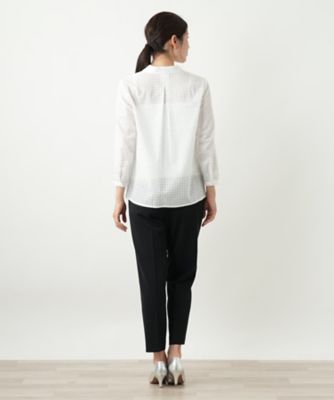 シアーチェックブラウス【Ｌｅｉｌｉａｎ　ＷＨＩＴＥ　ＬＡＢＥＬ】