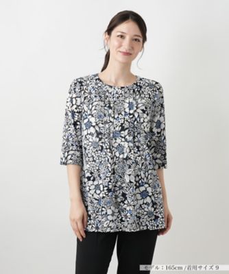 ＜Leilian (Women)＞フラワープリントカットソー【Ｌｅｉｌｉａｎ　ＷＨＩＴＥ　ＬＡＢＥＬ】