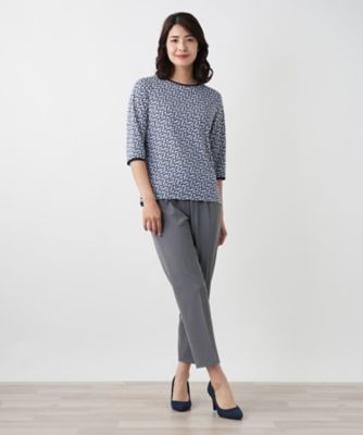 幾何学柄カットソー【Ｌｅｉｌｉａｎ　ＷＨＩＴＥ　ＬＡＢＥＬ】