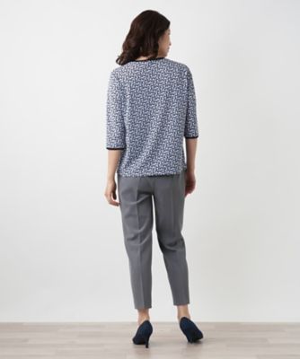 幾何学柄カットソー【Ｌｅｉｌｉａｎ　ＷＨＩＴＥ　ＬＡＢＥＬ】