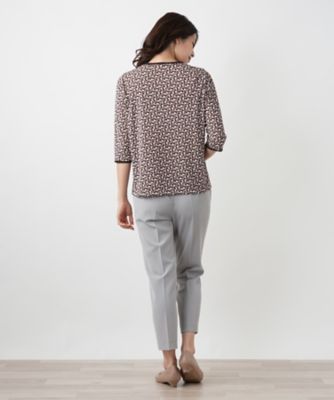 幾何学柄カットソー【Ｌｅｉｌｉａｎ　ＷＨＩＴＥ　ＬＡＢＥＬ】