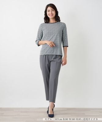 幾何学柄カットソー【Ｌｅｉｌｉａｎ　ＷＨＩＴＥ　ＬＡＢＥＬ】