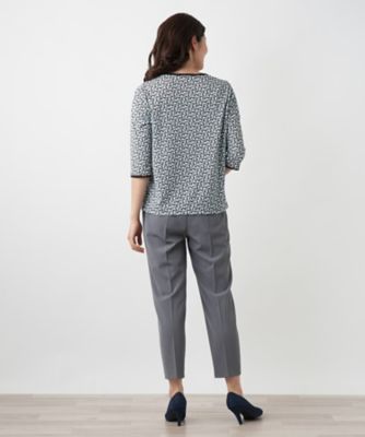 幾何学柄カットソー【Ｌｅｉｌｉａｎ　ＷＨＩＴＥ　ＬＡＢＥＬ】