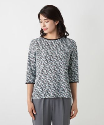 幾何学柄カットソー【Ｌｅｉｌｉａｎ　ＷＨＩＴＥ　ＬＡＢＥＬ】