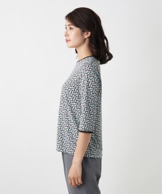 幾何学柄カットソー【Ｌｅｉｌｉａｎ　ＷＨＩＴＥ　ＬＡＢＥＬ】