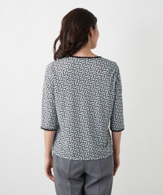 幾何学柄カットソー【Ｌｅｉｌｉａｎ　ＷＨＩＴＥ　ＬＡＢＥＬ】