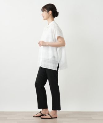 シアーチェックブラウス【Ｌｅｉｌｉａｎ　ＷＨＩＴＥ　ＬＡＢＥＬ】