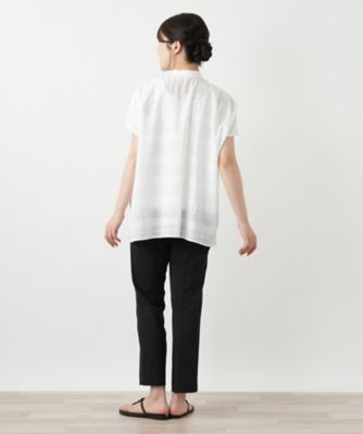 シアーチェックブラウス【Ｌｅｉｌｉａｎ　ＷＨＩＴＥ　ＬＡＢＥＬ】