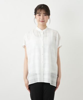 シアーチェックブラウス【Ｌｅｉｌｉａｎ　ＷＨＩＴＥ　ＬＡＢＥＬ】