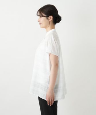 シアーチェックブラウス【Ｌｅｉｌｉａｎ　ＷＨＩＴＥ　ＬＡＢＥＬ】