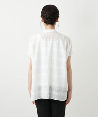 シアーチェックブラウス【Ｌｅｉｌｉａｎ　ＷＨＩＴＥ　ＬＡＢＥＬ】