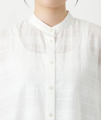 シアーチェックブラウス【Ｌｅｉｌｉａｎ　ＷＨＩＴＥ　ＬＡＢＥＬ】
