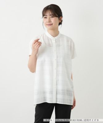 シアーチェックブラウス【Ｌｅｉｌｉａｎ　ＷＨＩＴＥ　ＬＡＢＥＬ】