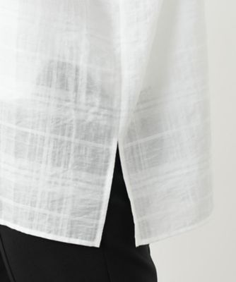 シアーチェックブラウス【Ｌｅｉｌｉａｎ　ＷＨＩＴＥ　ＬＡＢＥＬ】