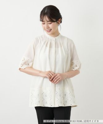 ＜Leilian (Women)＞レースブラウス【Ｌｅｉｌｉａｎ　ＷＨＩＴＥ　ＬＡＢＥＬ】