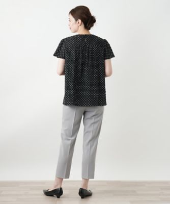 ドットギャザーブラウス【Ｌｅｉｌｉａｎ　ＷＨＩＴＥ　ＬＡＢＥＬ】