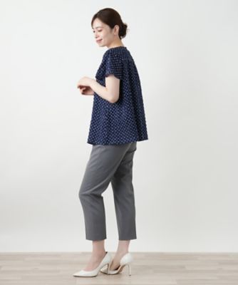 ドットギャザーブラウス【Ｌｅｉｌｉａｎ　ＷＨＩＴＥ　ＬＡＢＥＬ】