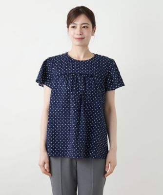 ドットギャザーブラウス【Ｌｅｉｌｉａｎ　ＷＨＩＴＥ　ＬＡＢＥＬ】