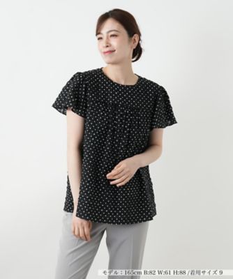 ドットギャザーブラウス【Ｌｅｉｌｉａｎ　ＷＨＩＴＥ　ＬＡＢＥＬ】