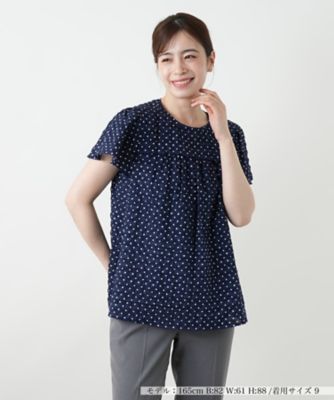 ＜Leilian (Women)＞ドットギャザーブラウス【Ｌｅｉｌｉａｎ　ＷＨＩＴＥ　ＬＡＢＥＬ】