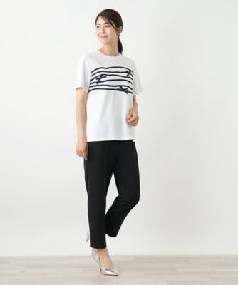リボンクルーネックカットソー【Ｌｅｉｌｉａｎ　ＷＨＩＴＥ　ＬＡＢＥＬ】
