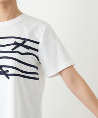 リボンクルーネックカットソー【Ｌｅｉｌｉａｎ　ＷＨＩＴＥ　ＬＡＢＥＬ】