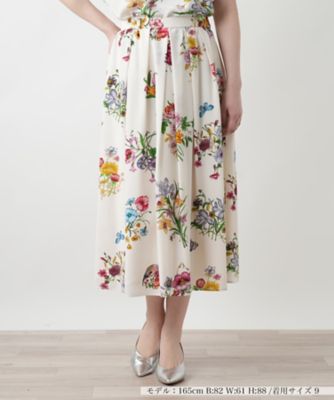 ＜BOURGE (Women)＞フラワー柄フレアスカート