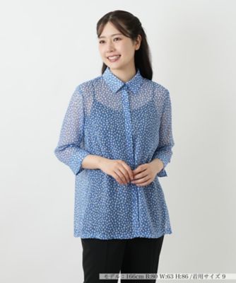 ＜Leilian (Women)＞プリントブラウス【Ｌｅｉｌｉａｎ　ＷＨＩＴＥ　ＬＡＢＥＬ】
