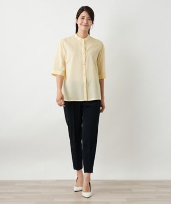 バンドカラーブラウス【Ｌｅｉｌｉａｎ　ＷＨＩＴＥ　ＬＡＢＥＬ】