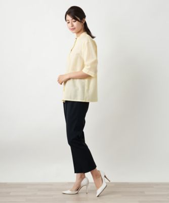 バンドカラーブラウス【Ｌｅｉｌｉａｎ　ＷＨＩＴＥ　ＬＡＢＥＬ】
