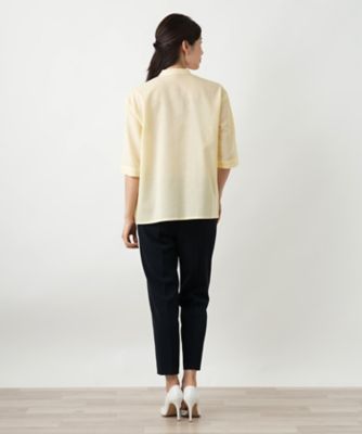 バンドカラーブラウス【Ｌｅｉｌｉａｎ　ＷＨＩＴＥ　ＬＡＢＥＬ】