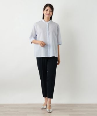 バンドカラーブラウス【Ｌｅｉｌｉａｎ　ＷＨＩＴＥ　ＬＡＢＥＬ】
