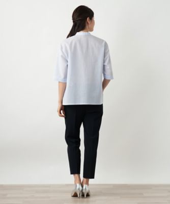 バンドカラーブラウス【Ｌｅｉｌｉａｎ　ＷＨＩＴＥ　ＬＡＢＥＬ】