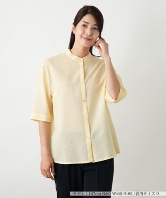 バンドカラーブラウス【Ｌｅｉｌｉａｎ　ＷＨＩＴＥ　ＬＡＢＥＬ】