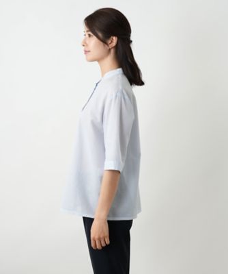 バンドカラーブラウス【Ｌｅｉｌｉａｎ　ＷＨＩＴＥ　ＬＡＢＥＬ】