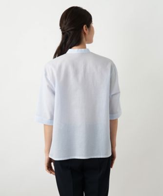バンドカラーブラウス【Ｌｅｉｌｉａｎ　ＷＨＩＴＥ　ＬＡＢＥＬ】