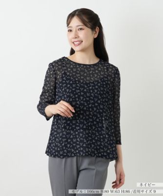 ＜Leilian (Women)＞プリントブラウス【Ｌｅｉｌｉａｎ　ＷＨＩＴＥ　ＬＡＢＥＬ】