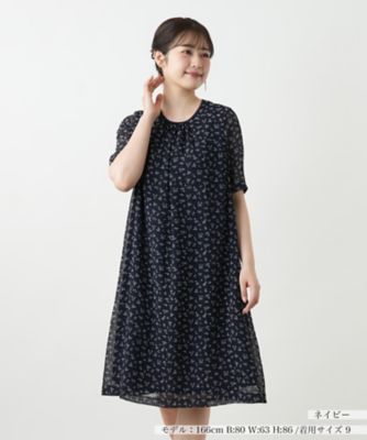 Leilian (Women)/レリアン プリントギャザーワンピース【Leilian WHITE LABEL】