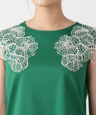 フラワー刺繍カットソー