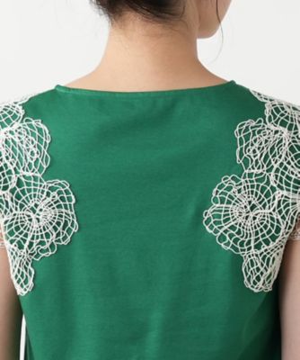フラワー刺繍カットソー