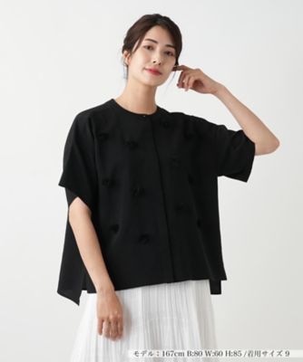 美品 leur logette フラワーモチーフ ブラウス