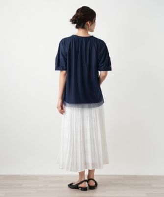 【店舗人気】チュールレイヤードカットソー