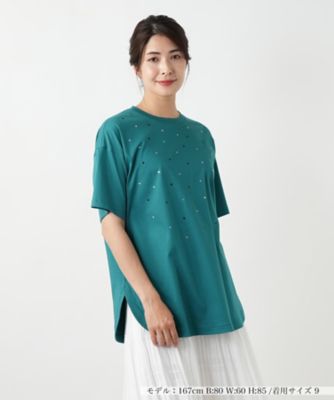 ＜BOURGE (Women)＞【店舗人気】フロントビジューＴシャツ