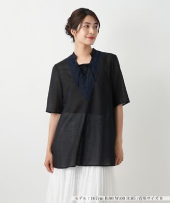 ＜BOURGE (Women)＞【店舗人気】レースアップブラウス