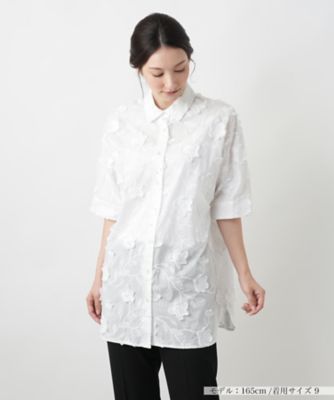 ＜Leilian (Women)＞ボタニカル刺繍ブラウス