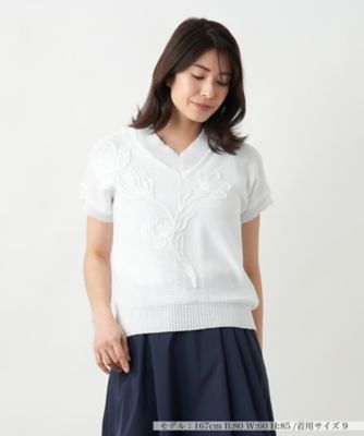 フラワーモチーフニット【ＣＯＲＳＩＮＩ　＆　ＰＲＯＴＩ】