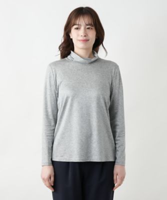Leilian / レリアン ハイネックカットソー ボタニカル柄ハイネックカットソー【Leilian WHITE