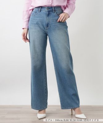 ＜Leilian (Women)＞ウォッシュデニムパンツ【Ｌ　ＪＥＡＮＳ】